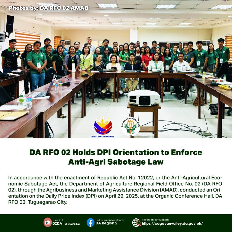 DA RFO 02 Holds DPI Orientation to Enforce Anti-Agri Sabotage Law