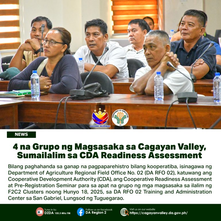 𝟰 𝗻𝗮 𝗚𝗿𝘂𝗽𝗼 𝗻𝗴 𝗠𝗮𝗴𝘀𝗮𝘀𝗮𝗸𝗮 𝘀𝗮 𝗖𝗮𝗴𝗮𝘆𝗮𝗻 𝗩𝗮𝗹𝗹𝗲𝘆, 𝗦𝘂𝗺𝗮𝗶𝗹𝗮𝗹𝗶𝗺 𝘀𝗮 𝗖𝗗𝗔 𝗥𝗲𝗮𝗱𝗶𝗻𝗲𝘀𝘀 𝗔𝘀𝘀𝗲𝘀𝘀𝗺𝗲𝗻𝘁