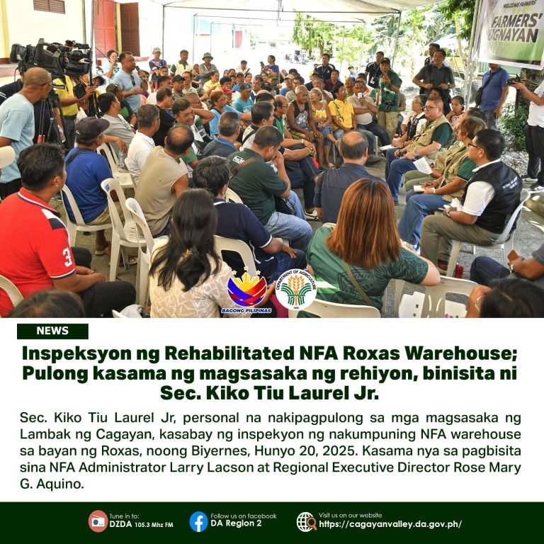 Inspeksyon ng Rehabilitated NFA Warehouse; Pulong Kasama ng Magsasaka ng Rehiyon Dos, Binisita ni Sec. Kiko Tiu Laurel Jr.,